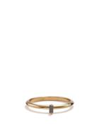 Lizzie Mandler - Vertical Petite Diamond & 18kt Gold Ring - Womens - Yellow Gold