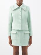 Shrimps - Cynthia Wool-blend Boucl Cropped Jacket - Womens - Light Green