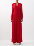 Valentino - Chain-embellished Silk-cady Jumpsuit - Womens - Red