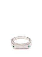 Rainbow K - Grace Diamond, Emerald & 14kt White-gold Ring - Womens - White Gold
