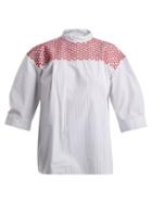 Matchesfashion.com Jupe By Jackie - Chao Embroidered Striped Cotton Top - Womens - White Multi
