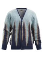 Matchesfashion.com Needles - Flame-jacquard Mohair-blend Cardigan - Mens - Blue