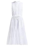 Matchesfashion.com Love Binetti - Sweet Dreams Sleeveless Cotton Dress - Womens - White