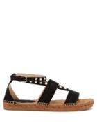 Ladies Shoes Jimmy Choo - Denise Pearl-studded Suede Espadrille Sandals - Womens - Black Multi