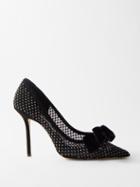 Jimmy Choo - Love 100 Crystal-embellished Mesh Pumps - Womens - Black
