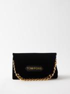 Tom Ford - Label Mini Velvet Clutch Bag - Womens - Black