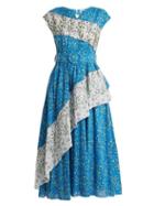Matchesfashion.com Gl Hrgel - Bead Embellished Floral Print Dress - Womens - Blue Print