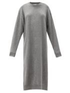 Matchesfashion.com The Row - Anibale Side-slit Cashmere Sweater Dress - Womens - Dark Grey