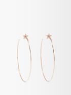 Diane Kordas - Star Diamond & 18kt Rose-gold Hoop Earrings - Womens - Rose Gold