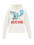 Mens Rtw Gucci - X Freya Hartas Animal-print Hooded Sweatshirt - Mens - White