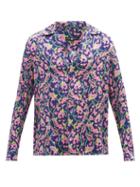 Matchesfashion.com Edward Crutchley - Floral-print Silk Shirt - Mens - Purple Multi