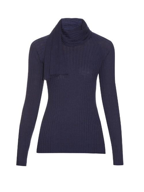The Row Inga Scarf-neck Wool And Silk-blend Sweater