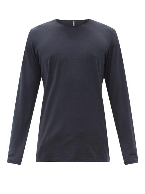 Matchesfashion.com Veilance - Frame Long-sleeved Wool-blend T-shirt - Mens - Dark Navy