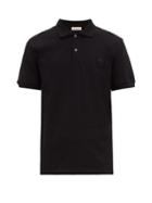 Matchesfashion.com Alexander Mcqueen - Skull Embroidered Cotton Piqu Polo Shirt - Mens - Black