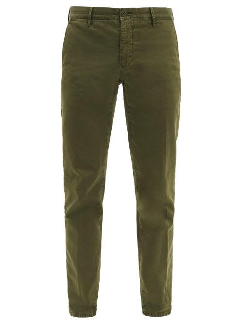 Matchesfashion.com Incotex - Slim-fit Stretch-cotton Blend Chino Trousers - Mens - Green