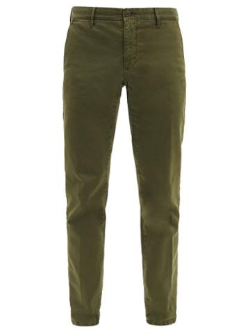 Matchesfashion.com Incotex - Slim-fit Stretch-cotton Blend Chino Trousers - Mens - Green