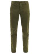 Matchesfashion.com Incotex - Slim-fit Stretch-cotton Blend Chino Trousers - Mens - Green