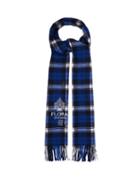Matchesfashion.com Acne Studios - Logo-print Check Wool-twill Scarf - Mens - Blue