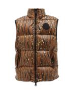 2 Moncler 1952 - Sumida Camouflage-print Quilted Nylon-laqu Gilet - Mens - Brown