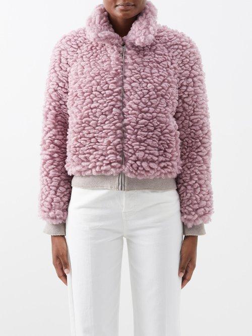 Isabel Marant - Salvia Faux-shearling Cropped Jacket - Womens - Pink
