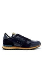Matchesfashion.com Valentino - Rockrunner Suede And Leather Trainers - Mens - Navy
