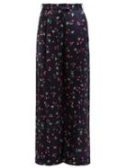 Matchesfashion.com Racil - Mama Floral Print Trousers - Womens - Navy Multi