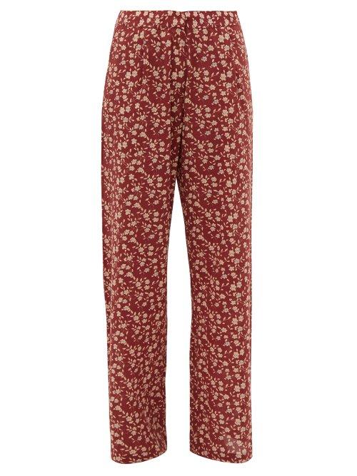 Matchesfashion.com Dodo Bar Or - Hattie Floral Print Wide Leg Trousers - Womens - Red Multi