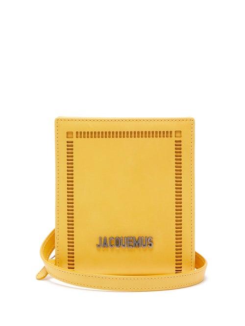Matchesfashion.com Jacquemus - Gadjo Cut Out Leather Necklace Bag - Mens - Yellow