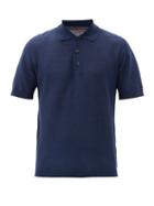 Matchesfashion.com Barena Venezia - Marco Linen-blend Polo Shirt - Mens - Navy