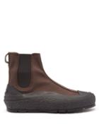 Jil Sander - Canvas And Rubber Chelsea Boots - Mens - Black Brown