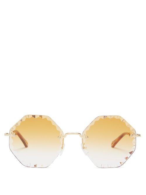 Matchesfashion.com Chlo - Rosie Octagon Frame Sunglasses - Womens - Gold