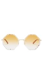 Matchesfashion.com Chlo - Rosie Octagon Frame Sunglasses - Womens - Gold