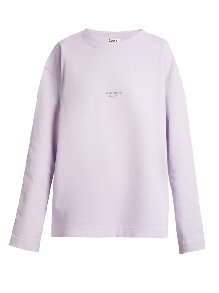Acne Studios Crew-neck Logo Cotton Sweatshirt