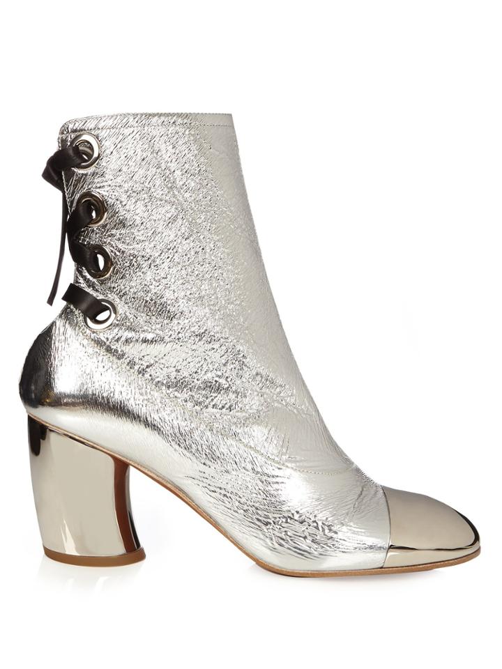 Proenza Schouler Leather Curved Heel Ankle Boots
