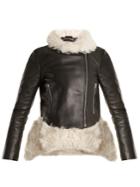 Preen By Thornton Bregazzi Shearling-trimmed Leather Jacket