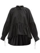 Matchesfashion.com Cecilie Bahnsen - Andrea Balloon-sleeve Organic-cotton Top - Womens - Black