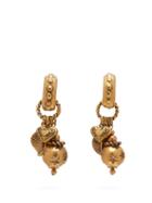 Matchesfashion.com Etro - Charm Drop Hoop Clip Earrings - Womens - Gold