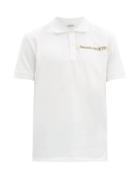 Matchesfashion.com Alexander Mcqueen - Logo-embroidered Cotton Piqu Polo Shirt - Mens - White