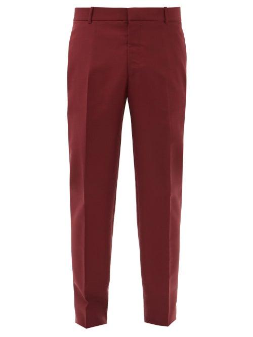Matchesfashion.com Alexander Mcqueen - Slim-leg Wool-blend Trousers - Mens - Burgundy