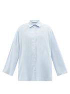 The Row - Elden Oversized Cotton-poplin Shirt - Womens - Light Blue