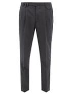 Brunello Cucinelli - Double-pleat Virgin Wool Trousers - Mens - Grey