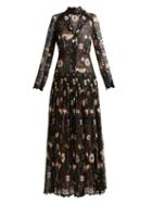 Matchesfashion.com Giambattista Valli - Floral Embroidered Chantilly Lace Gown - Womens - Black Multi