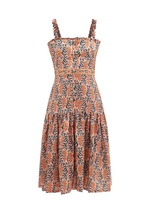 Agua By Agua Bendita - Nispero Herbcea Atardecer Floral-print Dress - Womens - Pink Print