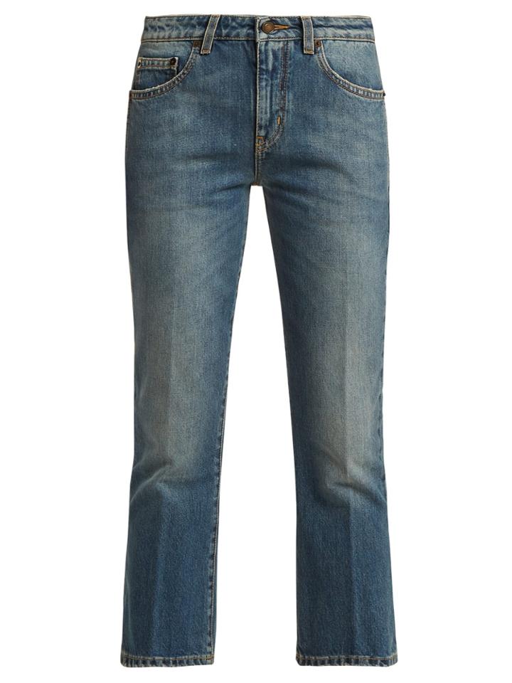 Saint Laurent Kick-flare Cropped Jeans