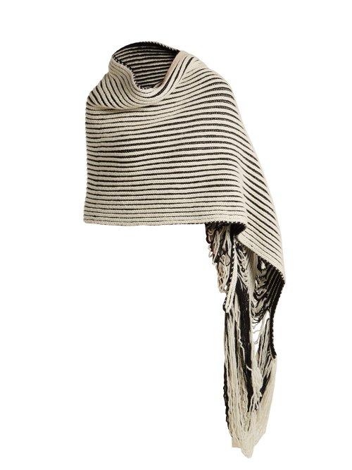 Matchesfashion.com Balenciaga - Virgin Wool Knit Scarf - Womens - Black