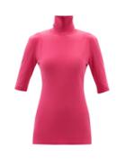 Norma Kamali - Turtle High-neck Jersey Top - Womens - Pink