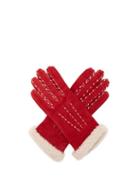 Matchesfashion.com Agnelle - Marie Louise Suede Gloves - Womens - Red