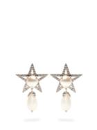 Miu Miu Star Faux-pearl And Crystal Clip-on Earrings