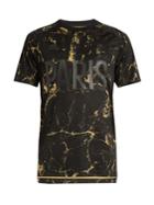 Adidas By Pogba Marble-print Satin-jersey T-shirt
