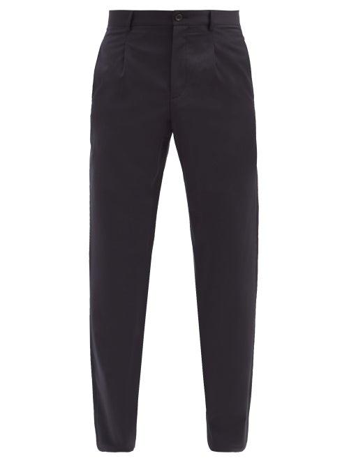 Matchesfashion.com A.p.c. - Dorian Pinstriped Wool-crepe Trousers - Mens - Navy